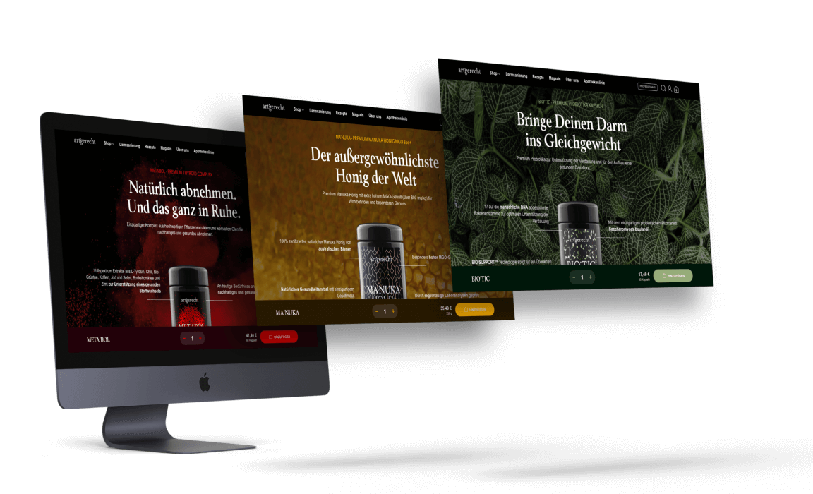 Artgerecht Website Product Detail Page UX Design